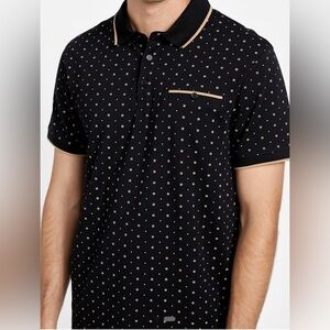 Guess Black Tan Ria Geometric Polo | GUESS Shirt